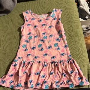 Charming Pink Kids Dress with Tropical Print